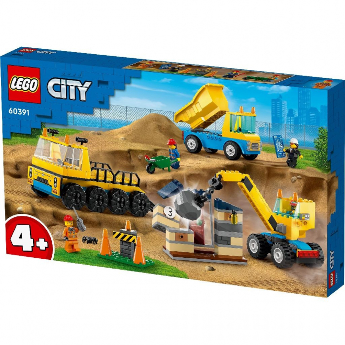 Lego city camioane de constructie si macara cu bila pentru demolari 60391 [5]