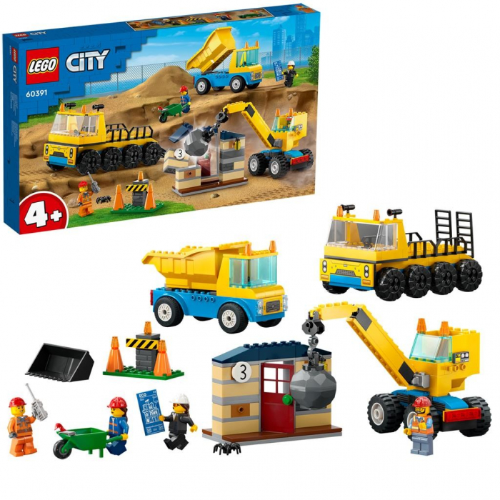 Lego city camioane de constructie si macara cu bila pentru demolari 60391 [6]
