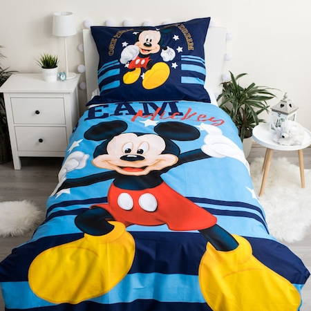 Lenjerie pat 140 x 200 cm, 100% bumbac Mickey Mouse [2]