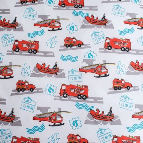 Lenjerie pat 140 x 200 cm, 100% bumbac Pompierul Sam [4]