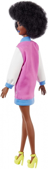 Papusa Barbie Fashionista cu parul afro si jacheta lila [6]