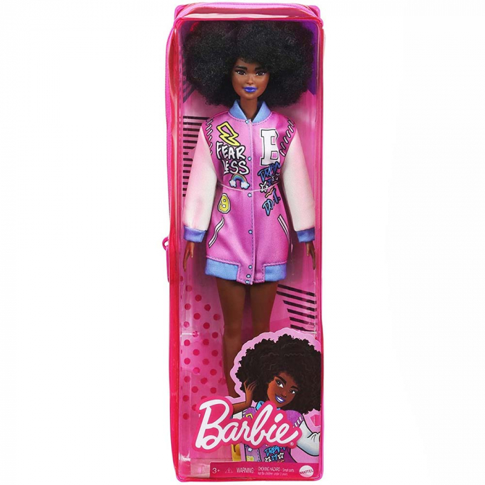 Papusa Barbie Fashionista cu parul afro si jacheta lila [1]