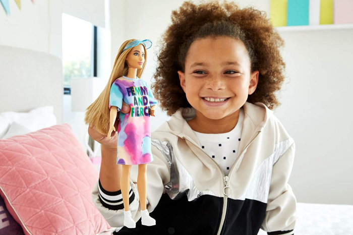 Papusa Barbie Fashionistas - Barbie cu parul blond si rochita sport [3]