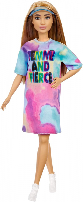 Papusa Barbie Fashionistas - Barbie cu parul blond si rochita sport [7]