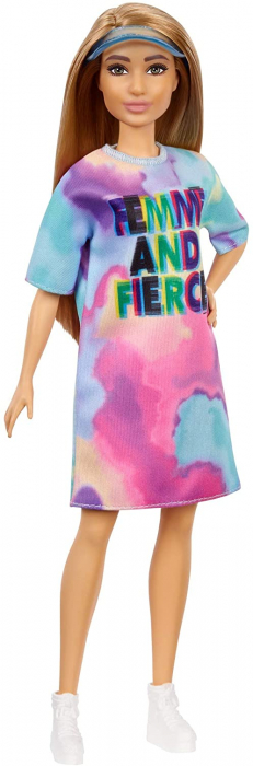Papusa Barbie Fashionistas - Barbie cu parul blond si rochita sport [2]