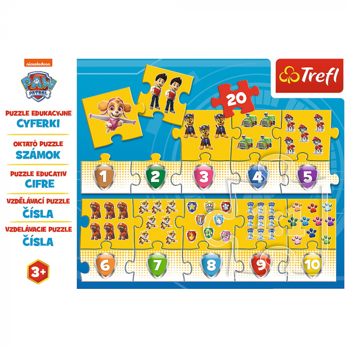 Puzzle Educational 20 Piese Numere Patrula Catelusilor [3]