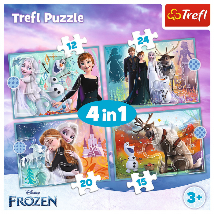 Puzzle Frozen 2 Uimitoarea Lume Disney, 4-In-1, 12/15/20/24 [6]