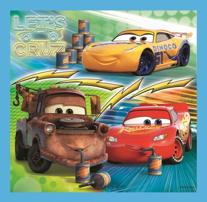Puzzle Trefl 3 in 1, Disney Cars - Pregatiri pentru cursa [4]