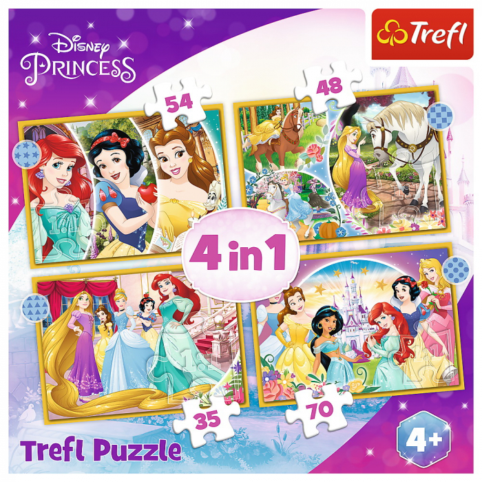 PUZZLE TREFL 4IN1 DISNEY PRINCESS -  ZIUA FERICITA [6]
