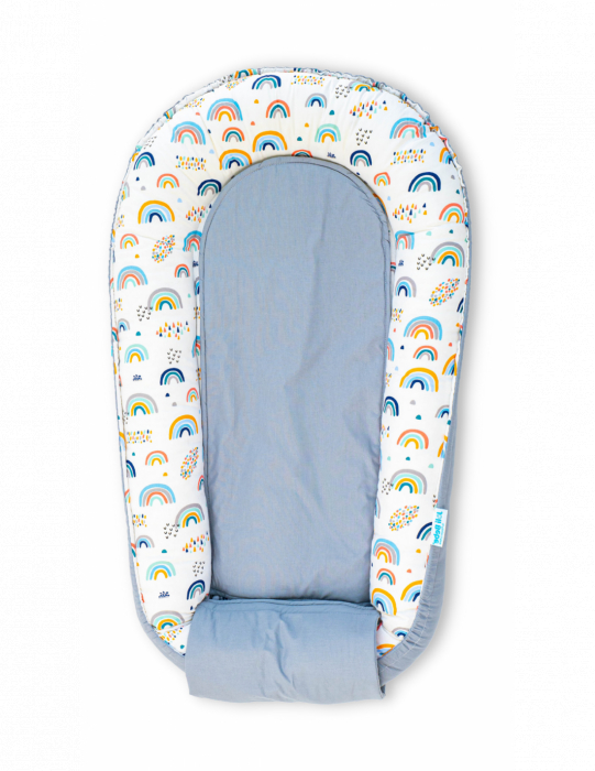Set 5 piese Baby Nest din Bumbac, model gri curcubeu unisex [3]