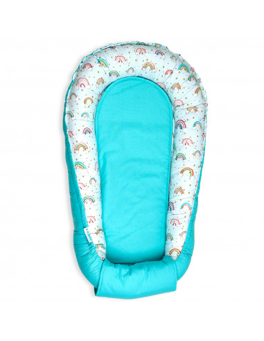 Set 5 piese Baby Nest din Bumbac, curcubeu cu turcoaz [5]