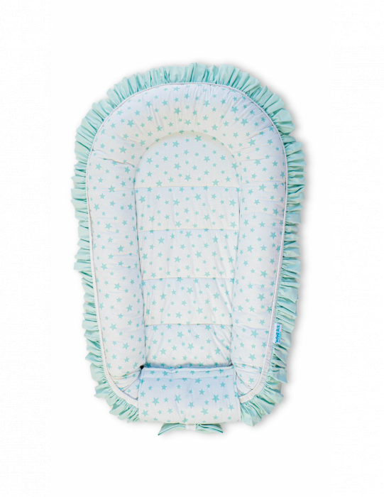 Set 5 piese Baby Nest Premium din Bumbac, model fundita menta [4]