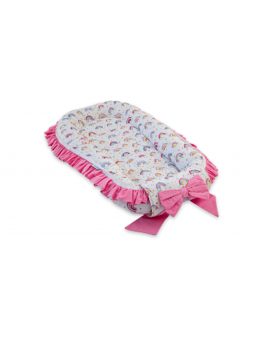 Set 5 piese Baby Nest Premium din Bumbac, model fundita roz [3]