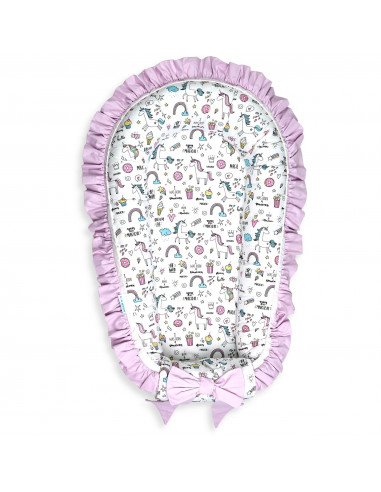 Set 5 piese Baby Nest Premium din Bumbac, unicorn cu roz deschis [5]