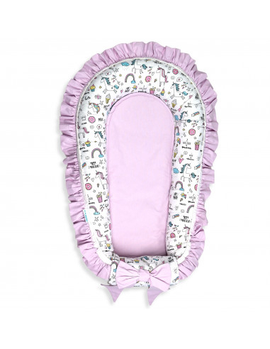 Set 5 piese Baby Nest Premium din Bumbac, unicorn cu roz deschis [3]