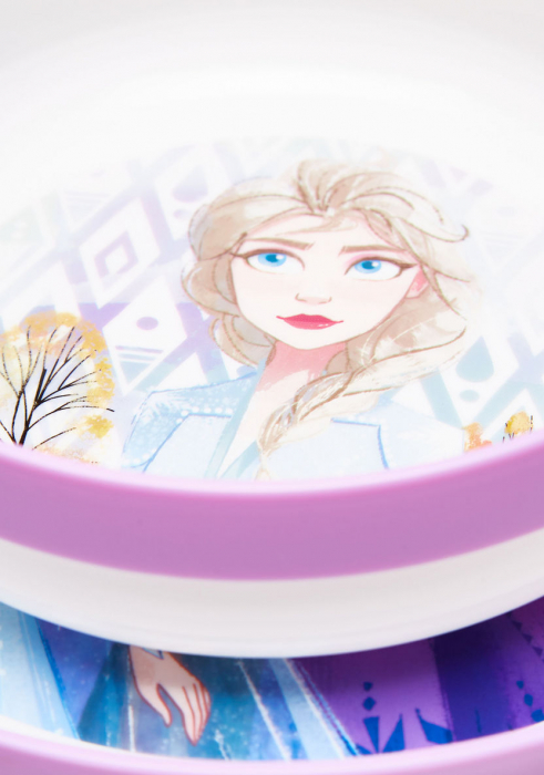 Set de masa Disney Frozen, antiderapant, din plastic pentru cuptorul cu microunde [3]