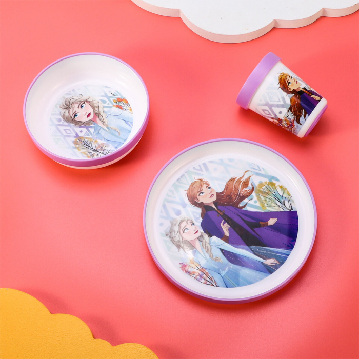 Set de masa Disney Frozen, antiderapant, din plastic pentru cuptorul cu microunde [4]