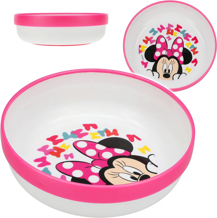 Set de masa Disney  Minnie Mouse, antiderapant, din plastic pentru cuptorul cu microunde [2]