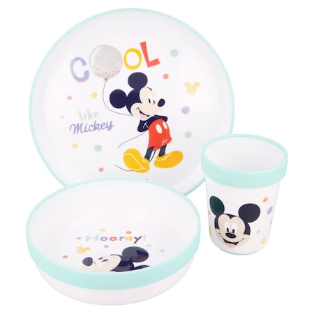 Set de masa Disney Mickey Mouse, antiderapant, din plastic pentru cuptorul cu microunde [2]