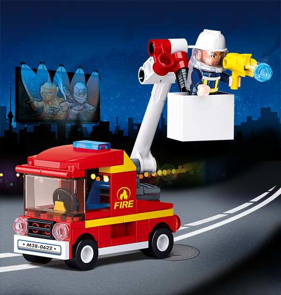 Set De Constructie Sluban– Mini Masina De Interventie Cu Scara [2]