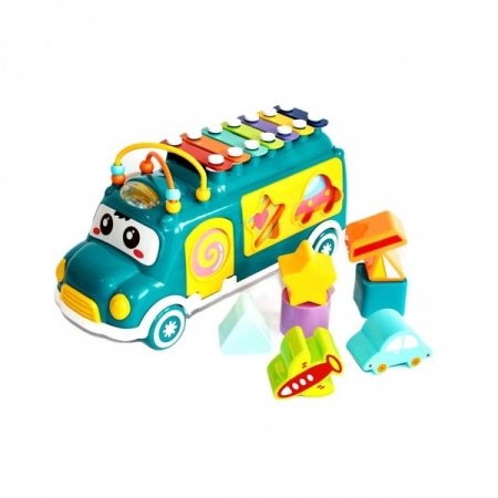 Autobuz Muzical, Jucarie De Tras Xilofon, Verde [0]