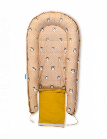 Baby Nest din Bumbac, model galben bufnita [2]