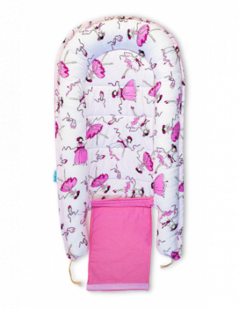 Baby Nest din Bumbac, model balerine roz [2]