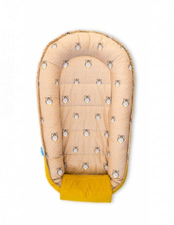Set 5 piese Baby Nest din Bumbac, model galben bufnita [3]