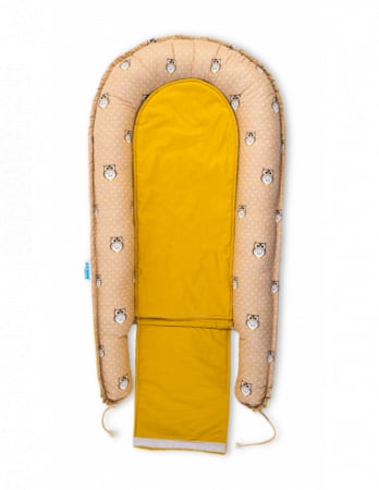 Set 5 piese Baby Nest din Bumbac, model galben bufnita [2]