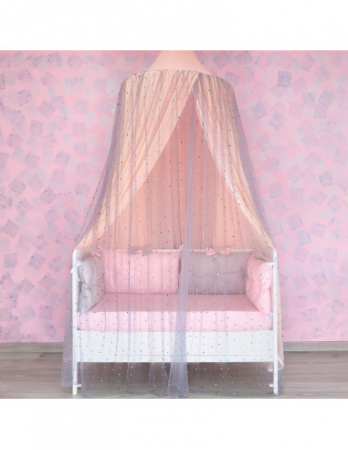 Baldachin de tavan din tulle si voal, peach gri [3]