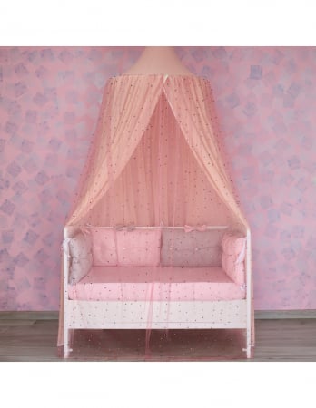 Baldachin - Baldachin de tavan din tulle si voal, peach roz