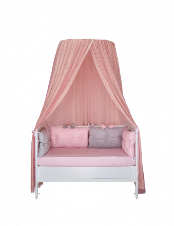 Baldachin de tavan din tulle si voal, peach roz [1]