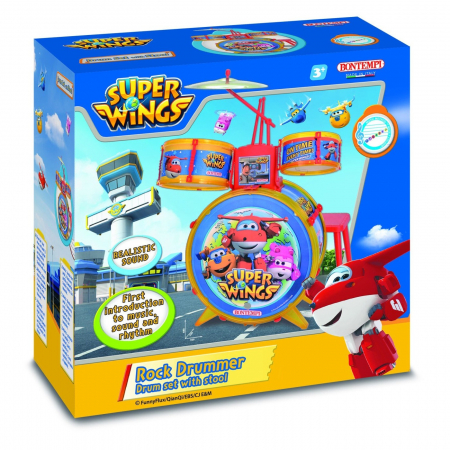 Jucarie muzicala Bontempi, set de tobe Super Wings, varsta 3 ani [0]