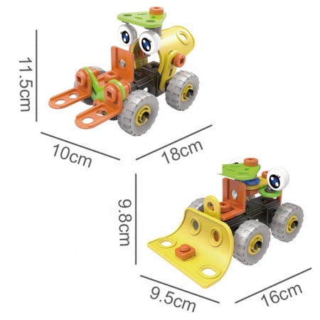 Set de constructie 2 in 1 buldozer si stivuitor, 46 piese [2]