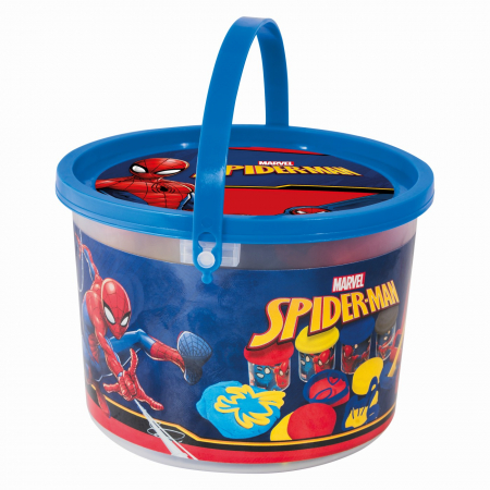 Galetusa cu 4 borcanase de plastilina si accesorii de modelat spiderman [0]