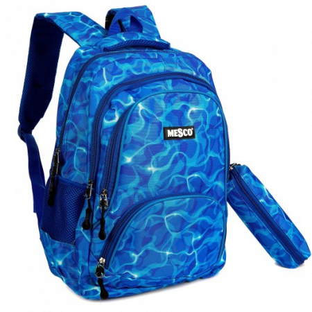 Ghiozdan scoala Mesco 4 compartimente si penar, Bleumarin, 44 x 32 x 16 cm [0]