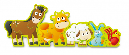 Numere si animale de ferma - puzzle - Hape [2]