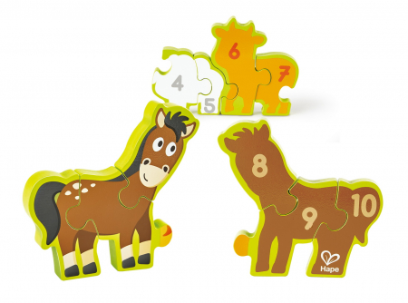 Numere si animale de ferma - puzzle - Hape [4]