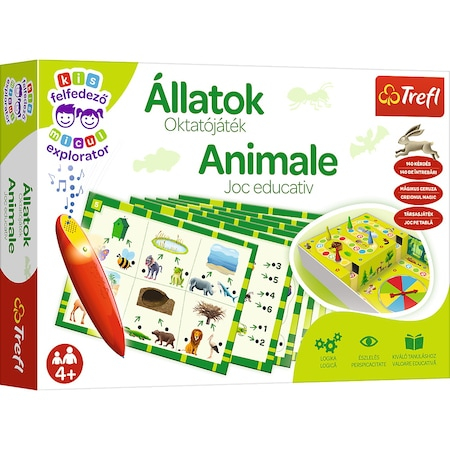 Scoala si gradinita - Joc educativ Micul explorator - Animalele, cu creion magic