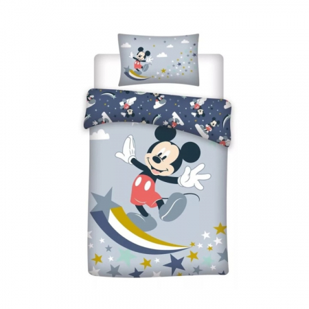 Jucarii bebelusi 10-36 luni - Lenjerie de patut Mickey Mouse 100 x 140, 100% bumbac