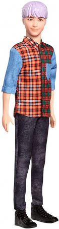 Papusa Barbie baiat, fashionistas cu camasa in carouri [1]