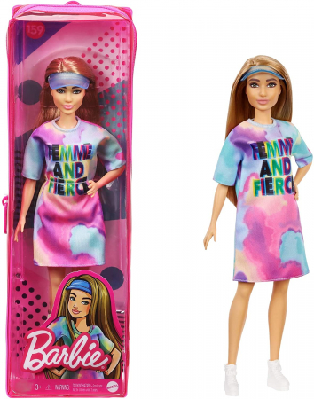 Papusa Barbie Fashionistas - Barbie cu parul blond si rochita sport [0]