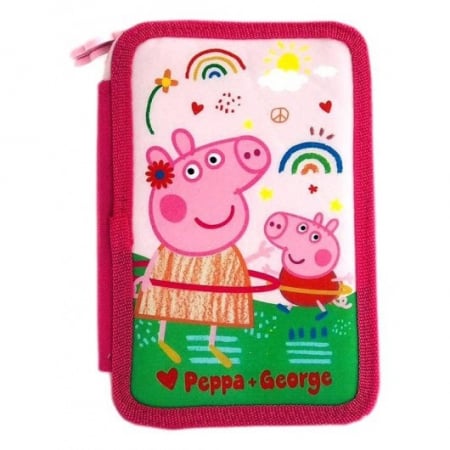 Ghiozdane si genti fete - Penar 3 fermoare Peppa Pig