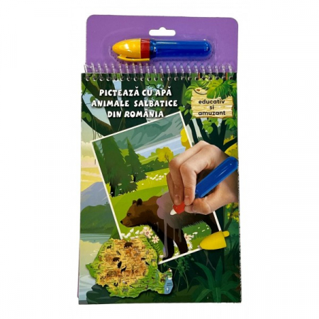 Carti pictura cu apa - Picteaza Cu Apa - Animale Salbatice din Romania