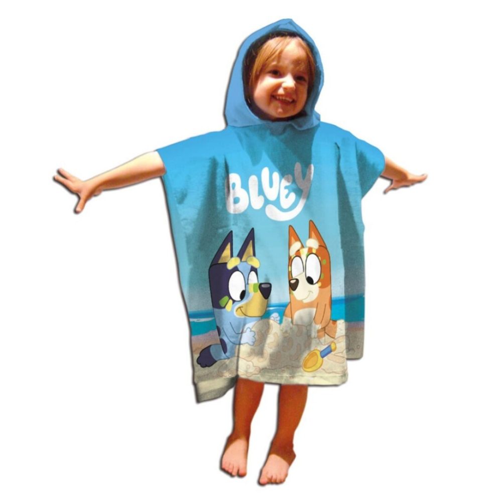 Idei cadouri - Prosop de plaja tip poncho Bluey 55x110 cm cu uscare rapida