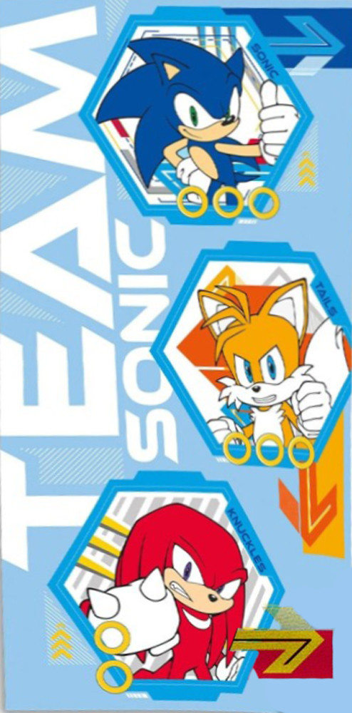 Idei cadouri - Prosop de plajă cu model Sonic 