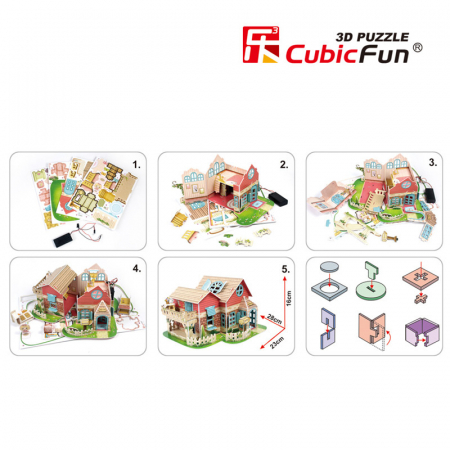 Puzzle 3D CubicFun-Sweet Villa 84 Piese [3]