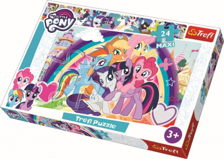 Puzzle 3-6 ani - Puzzle Maxi Trefl, My little pony, Ponei fericiti, 24 piese