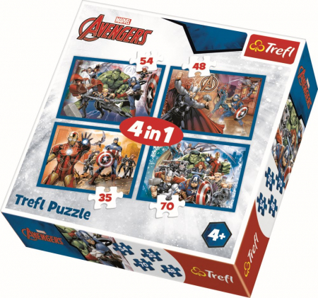 Puzzle Trefl 4 in 1, Avengers, Razbunatorii neinfricati [0]