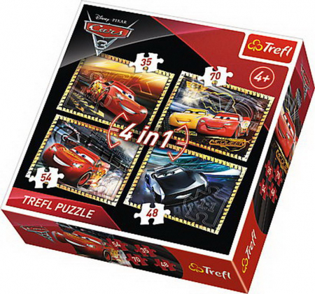 Puzzle Trefl 4 in 1, Disney Cars 3 - Pregatiti de cursa [0]